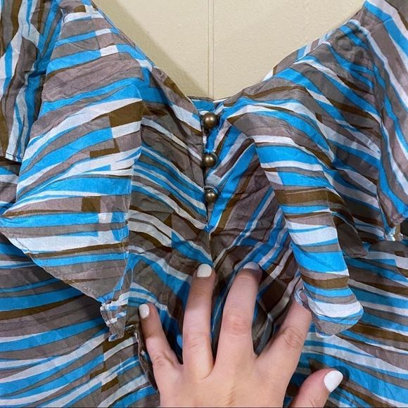 Banana Republic silk abstract print sleeveless top - Picture 3 of 4